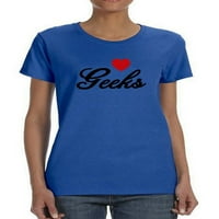 Ljubav za geeks ženska majica kraljevske plave majice, ženska XX-velika