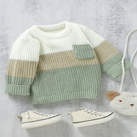 Bagilaanoe Toddler Baby Girl Boy Pleteni džemper s dugim rukavima Kontrastni pulover 3T Djeca Topli