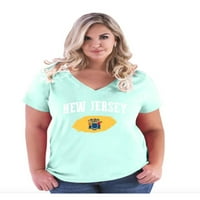 Ženska majica plus veličine V-izrez - New Jersey