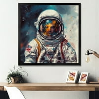 Art DesimanArt Sugradni astronauti i prostora uokvirene platnene ispisuje. Široko u. Visoko - zlato