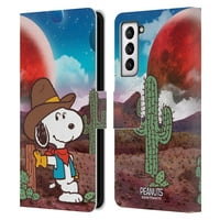 Dizajni za glavu Službeno licencirani kikiriki Snoopy Space Cowboy Nebula Ranger kože Rezervirajte novčanik Kućište Kompatibilan sa Samsung Samsung Galaxy S 5G