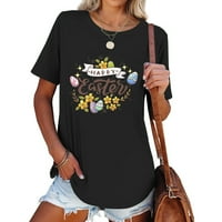 Tuphregyow ženska majica. Y2K odjeća Raglan Pulover Sretan uskršnji slovo Ispis TEE ljeto Plus veličine