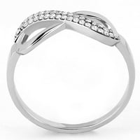Ženski prstenovi visoko polirani prsten od nehrđajućeg čelika sa AAA CRATE CZ u CLEAR DA054