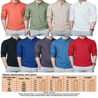 REJLUN MEN dugme Down bluza Modni vrhovi dugih rukava Radni montirajte solidnu boju Osnovni tee Vojni