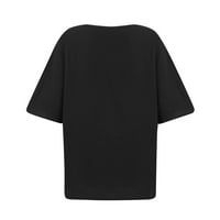 Hanas vrhovi ženske modne ležerne ljetne vrhove tiskane majice s kratkim rukavima s pulover okruglim