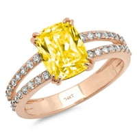 3.96ct rez od žuto simulirani dijamant 14k ružičasti ružičasti izgled zlata ugraviranju modernog godišnjica