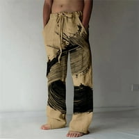 Leey-World Hlače za muškarce muške dukseve hlače mekane udobne labave fit široke pantalone za noge sportski