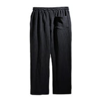 Rejlun muške pantalone široke noge dno nacrtavajuće hlače ugrađene pantske solidne boje yoga black xl