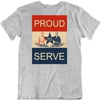 Ponosan je da poslužim vojnu veterinaru cool tee modni novost pamučna majica mornarice