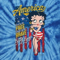 Divlji Bobby Betty Boop America Zemljište slobodnog doma brave Betty Boop Tie-Dye majica, Spider Royal,