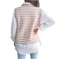 Ženski Vrući pleteni džemper prsluk bez rukava tunik vintage provjerite žičana pletena tenk gornji labav