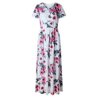 Proljetne haljine za žene slatke ljetne odjeće za žene Ženska povremena cvjetna tiskana haljina kratkih