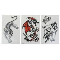 Privremena tetovaža naljepnica Wolf Scorpion Dragon Art naljepnica za tijelo Vodootporna