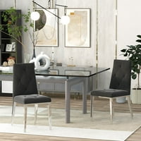 Moderni luksuzni kućni namještaj trpezarijski stolice Chrome Noge Black baršunasti Tkanine
