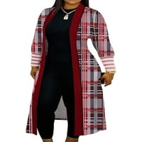 Paille dame jakne Boja blok Cardigani otvoreni prednji kaput casual radna odjeća crvena s