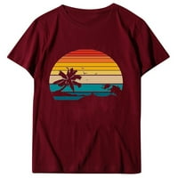 Inleife Rainbow Plaža tiskana žena ljetna bluza s kratkim rukavima vrhunska majica, S-2xl