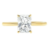 1. CT zračenje CLECT Clear Simulirani dijamant 18K žuti zlatni godišnjički angažman prsten veličine