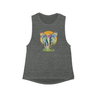 Slepset Elephant, Tvrdog ženskog tenk top, top, tenk, rezervoar sa škap, boho, džungle, mišićna majica,