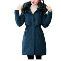 Ženska modna gornja odjeća duge pamučne jakne džepove džepne kapute sa kapuljačom Hot6SL4883503