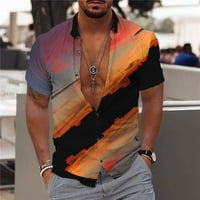 Sdjma Muška majica Vintage Striped Lagana pletena majica Muška modna casual tipke Hawaii ispis Ispis