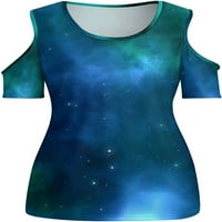 Ruang Bintang Alam Semesta ženska majica kratkih rukava Hladna majica na ramenu Tee bluza