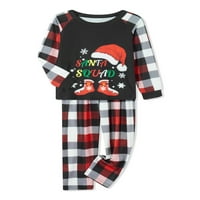 Božićne pidžame za obiteljske čizme s dugim rukavima, čizme za šešir, tisak + plaćene hlače postavljene