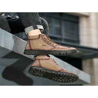 Bellella Muškarci hoda cipele ravne čizme za gležnjeve čipke up tenisice otporne na klizanje radne dnevne