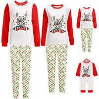 Porodični božićni pidžami postavlja božićne bivole plastirane pruge tiskane veličine djece-kućne ljubimce