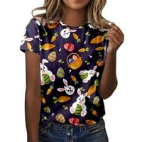 Bigersell Womens T majice Žene Ležerne grafičke tiskane kratkih rukava za bluzu za bluzu s kratkim majicama