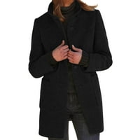 Ženski vuneni kardigan kaputi sa džepovima dame lagel dugački jakni kaput modna čvrsta povremena otvorena