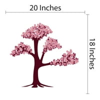 Cherry cvjeta za gomile zidne naljepnice - ogulite i palić -Prikolica za ukrašavanje doma u cvjetnom tematskoj medicini, jednostavan za prijavu i uklanjanje - odnosi se na bilo koju glatku površinu: 20 18