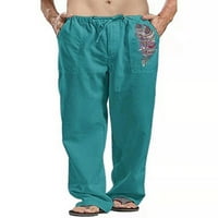 Sanviglor Muške pantalone Solidne hlače u boji za crtanje leziva za slobodno vrijeme Ljetni azure 4xl