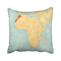 Maroko sa zapadnom Saharom Marokanska zastava na mapi Afrike je u i vintage jastučni jastučni poklopac