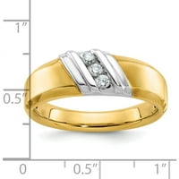 14k dvotonski ibgoodman muški polirani 3-kameni prsten za ugradnju - JBSP