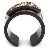 Luxe nakit dizajnira ženski smeđi jonski pozlaćeni prsten sa više boja kristali - veličine 6