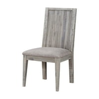 Modus Nameštaj Alexandra Tapacirana stolica sa punom drvetom, Rustikalna Latte - Set od 2