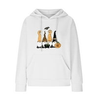 Sksloeg waffle hoodie žene Halloween skelet skelena grafički pukotine casual maglupavske pulover Dukseri