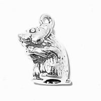 Sterling srebrna 8 šarm narukvica s priloženim 3D miš, gerbilom, hrčka grickajući na šarmu hrane