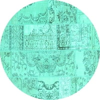 Ahgly Company u zatvorenom okruglim patchwork tirkizno plavim prelaznim prostirkama, 3 'runda