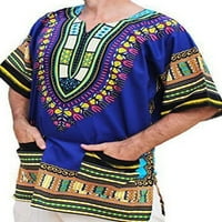 Seksi plesni muškarci Ljetni vrhovi Tribalni festival Dashiki Majica Hippie T majice Loose FIT Bluza