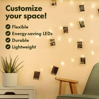 33ft LED srebrne žice žica svjetla sa bajkom String Light bateriju LED svjetla za borbu za božićni vjenčani