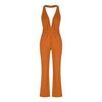 Zračni klirens Kombinezon za ženske pune boje bez rukava bez rukava viseći džep labav bodysuit naranča