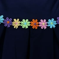 Haljina za djevojčice za djecu, djevojke s dugim rukavima, košulje sa punim bojama Okrugla vrata čipka