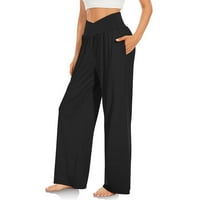 Voncos casual pantalone za žene na prodaju-Tummy Control Solid Boja Yoga Visoke lagane pantalone