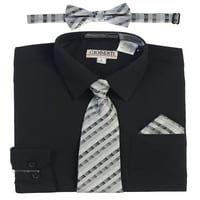 Košulja za dugih rukava Gioberti Boy + plairana kravata, kravata i Hanky
