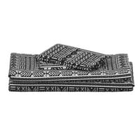 pamučni listovi, dvokrevetni set - Mladcloth afrički nadahnuo crno bijeli boho tradicionalni malinški