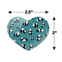 Panda i bambusov uzorak srca akrilni frižider hladnjak magnet