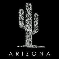 Pop Art Muška Raglan Word Art Majica - Gradovi Arizona