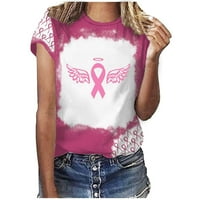 Kanter za dojke Majica za svijest Žene Pinks Ripbon tiskana majica Casual majica s kratkim rukavima