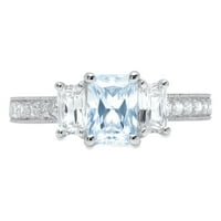 1.82ct smaragdni rez plavi simulirani dijamant 14k bijeli zlatni godišnjički angažman kamena prstena
